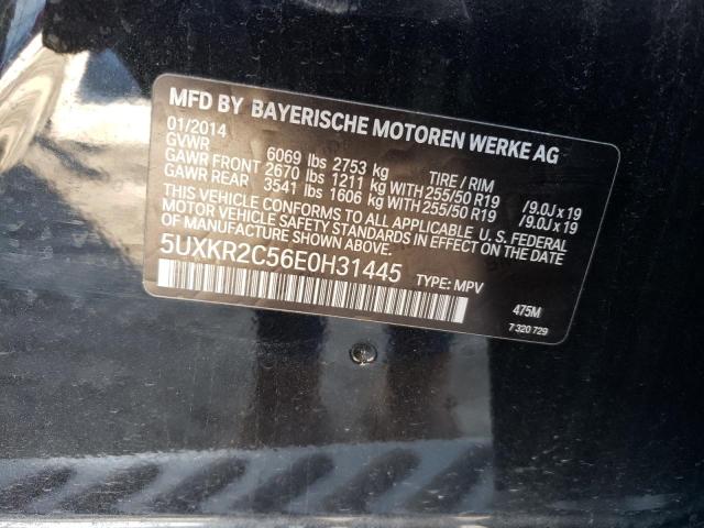 5UXKR2C56E0H31445 - 2014 BMW X5 SDRIVE35I BLACK photo 12