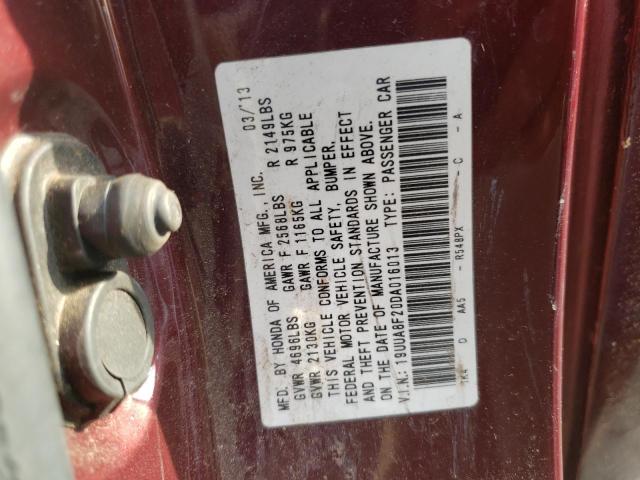 19UUA8F20DA016013 - 2013 ACURA TL 栗色 照片 12