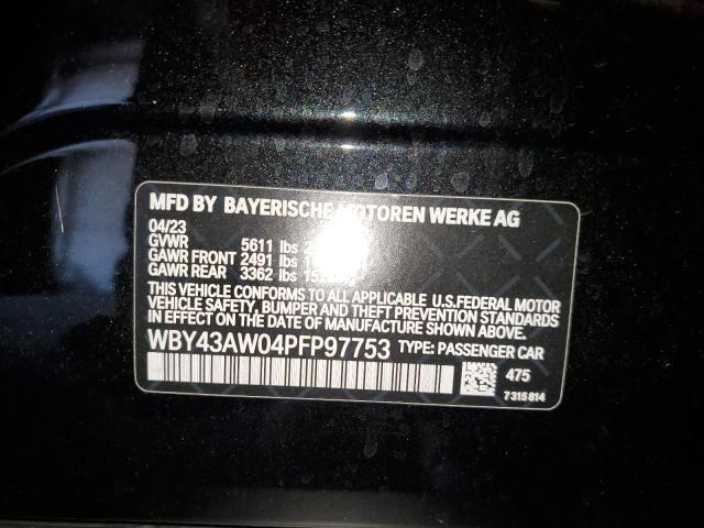 WBY43AW04PFP97753 - 2023 BMW I4 EDRIVE 35 BLACK photo 12