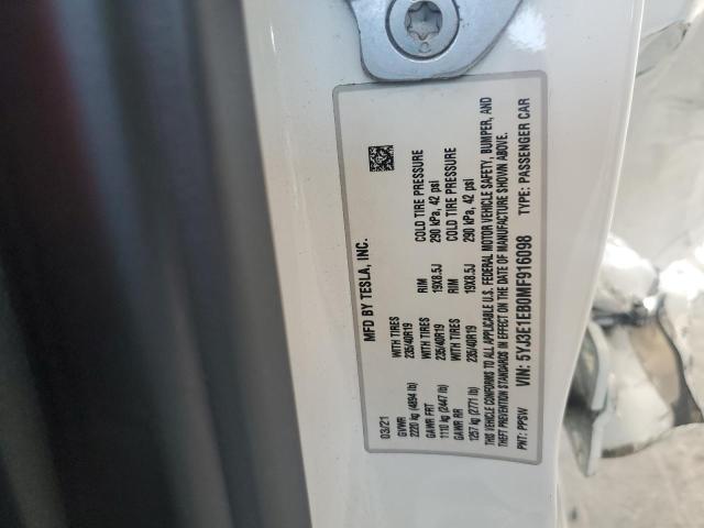 5YJ3E1EB0MF916098 - 2021 TESLA MODEL 3 Ağ foto 12