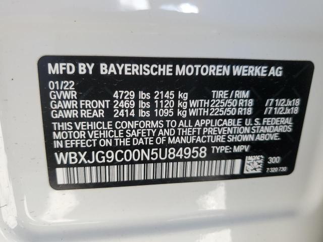 WBXJG9C00N5U84958 - 2022 BMW X1 XDRIVE28I WHITE photo 12