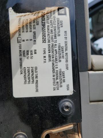 2CNDL23F556095282 - 2005 CHEVROLET EQUINOX LS BLACK photo 14