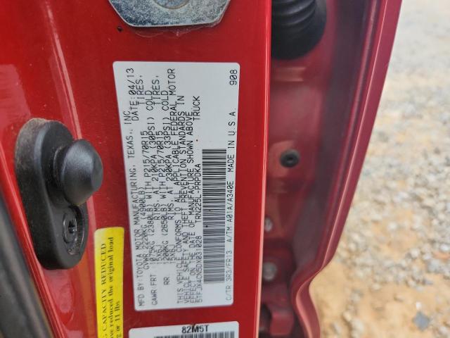 5TFJX4CN5DX031028 - 2013 TOYOTA TACOMA DOUBLE CAB 红色 照片 12