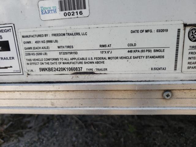 5WKBE2420K1060837 - 2019 UTILITY WHEEL/TOOL თეთრი ფოტო 10