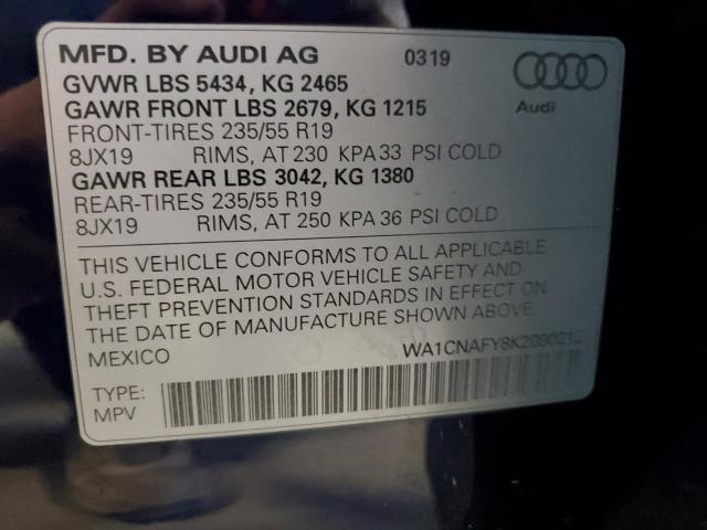 WA1CNAFY8K2090212 - 2019 AUDI Q5 PRESTIGE BLUE photo 13