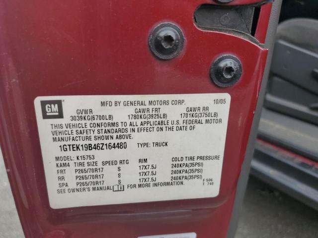 1GTEK19B46Z164480 - 2006 GMC NEW SIERRA K1500 RED photo 12