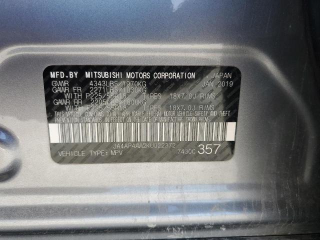 JA4AP4AW2KU022372 - 2019 MITSUBISHI OUTLANDER SE 灰色 照片 14