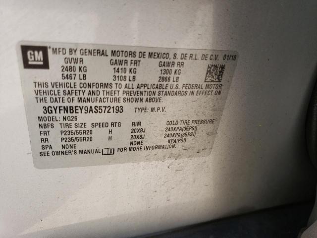 3GYFNBEY9AS572193 - 2010 CADILLAC SRX PERFORMANCE COLLECTION Srebrny zdjęcie 13