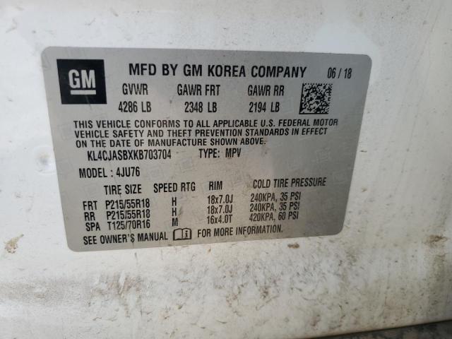 KL4CJASBXKB703704 - 2019 BUICK ENCORE PREFERRED WHITE photo 13