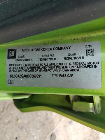 KL8CA6SA8GC569991 - 2016 CHEVROLET SPARK LS GREEN photo 12