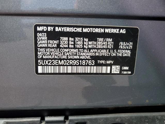 5UX23EM02R9S18763 - 2024 BMW X7 XDRIVE40I GRAY photo 13