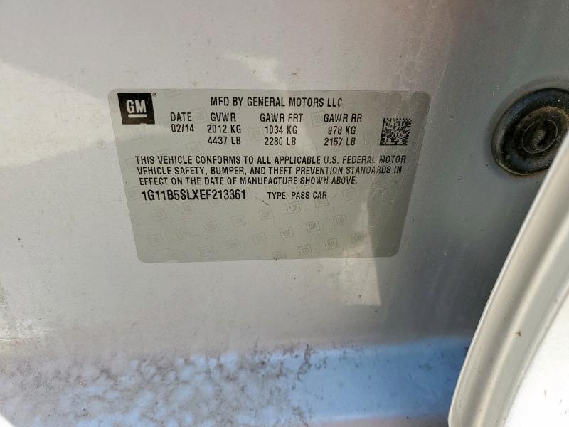 1G11B5SLXEF213361 - 2014 CHEVROLET MALIBU LS GRAY photo 12