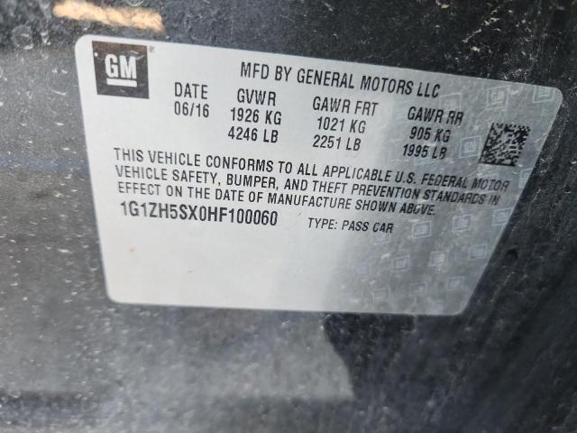 1G1ZH5SX0HF100060 - 2017 CHEVROLET MALIBU PREMIER ნაცრისფერი ფოტო 12