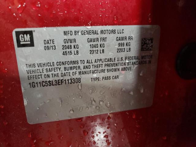 1G11C5SL3EF113308 - 2014 CHEVROLET MALIBU 1LT Qırmızı foto 12