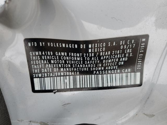 3VW2B7AJ9HM388418 - 2017 VOLKSWAGEN JETTA S GRAY photo 13