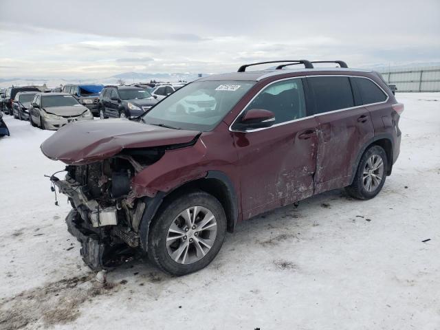 5TDJKRFH7ES058482 - 2014 TOYOTA HIGHLANDER XLE ბურგუნდია ფოტო 1