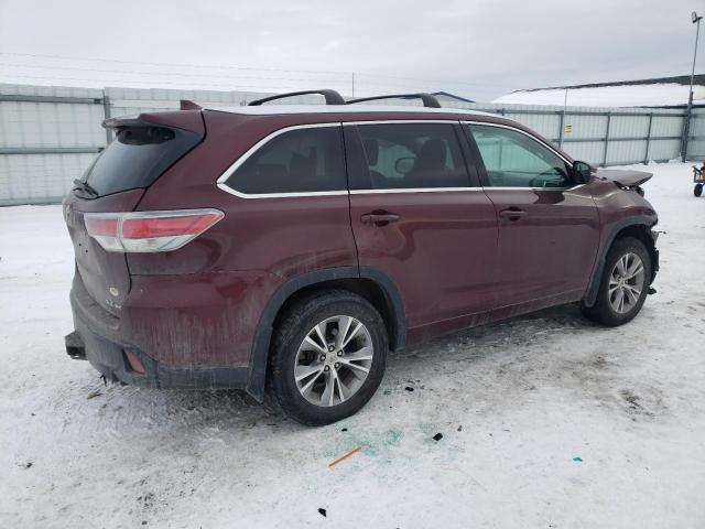 5TDJKRFH7ES058482 - 2014 TOYOTA HIGHLANDER XLE ბურგუნდია ფოტო 3