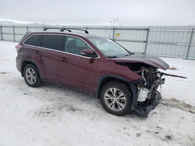 5TDJKRFH7ES058482 - 2014 TOYOTA HIGHLANDER XLE ბურგუნდია ფოტო 4