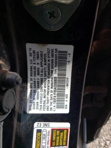 19XFA1F65AE056808 - 2010 HONDA CIVIC LX-S Սև լուսանկար 13
