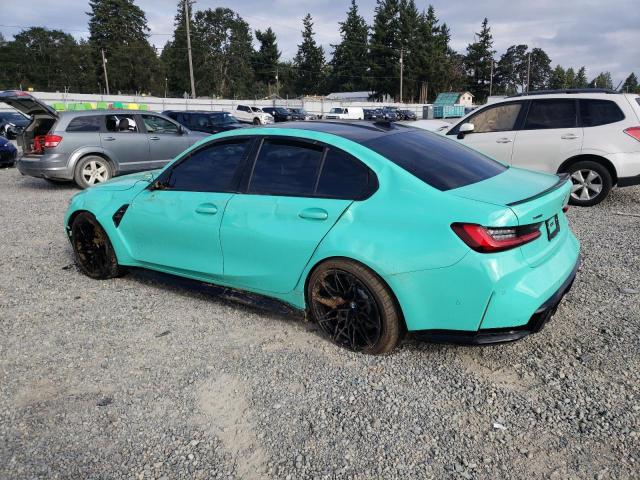 WBS43AY09PFR22639 - 2023 BMW M3 COMPETITION ტურკოუსი ფოტო 2