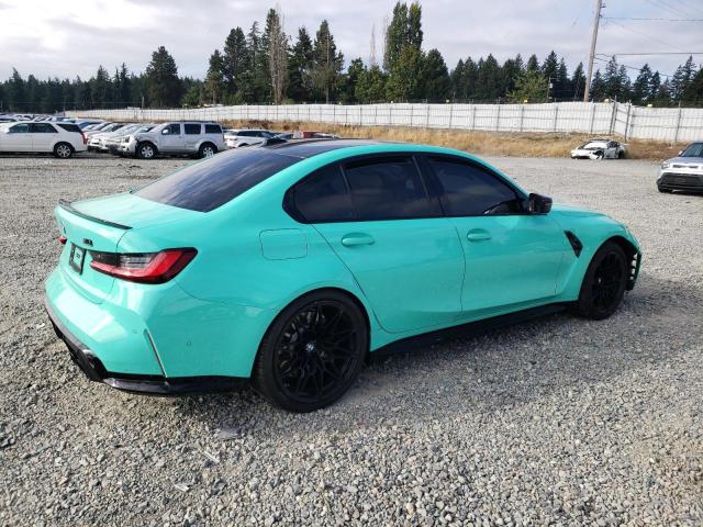 WBS43AY09PFR22639 - 2023 BMW M3 COMPETITION ტურკოუსი ფოტო 3