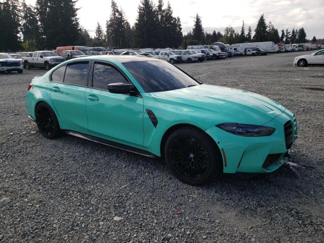 WBS43AY09PFR22639 - 2023 BMW M3 COMPETITION ტურკოუსი ფოტო 4