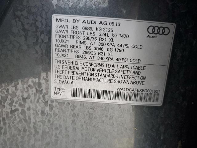 WA1DGAFEXED001821 - 2014 AUDI Q7 PRESTIGE GRAY photo 12