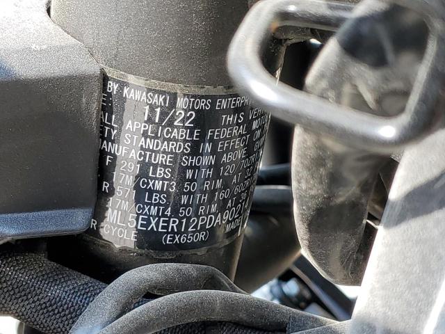 ML5EXER12PDA90214 - 2023 KAWASAKI EX650 R Сұр фото 9
