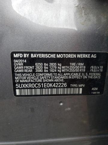 5UXKR0C51E0K42226 - 2014 BMW X5 XDRIVE35I GRAY photo 13