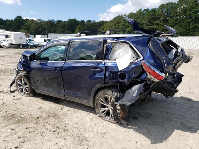 5TDJKRFH6GS280076 - 2016 TOYOTA HIGHLANDER XLE BLUE photo 2
