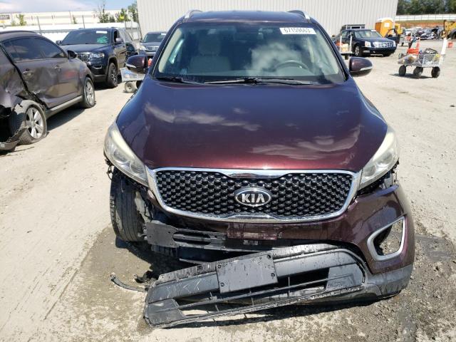 5XYPG4A58GG021825 - 2016 KIA SORENTO LX BURGUNDY photo 5