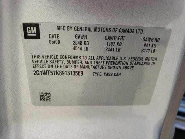 2G1WT57K891313569 - 2009 CHEVROLET IMPALA 1LT SILVER photo 12