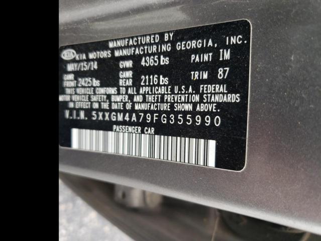 5XXGM4A79FG355990 - 2015 KIA OPTIMA LX GRAY photo 12