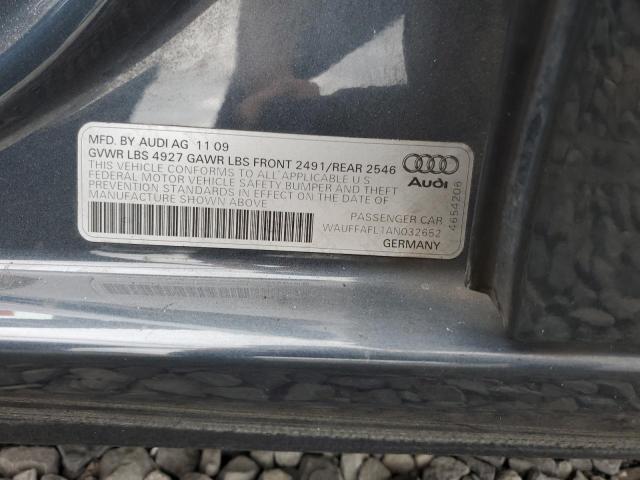 WAUFFAFL1AN032652 - 2010 AUDI A4 PREMIUM PLUS CHARCOAL photo 12