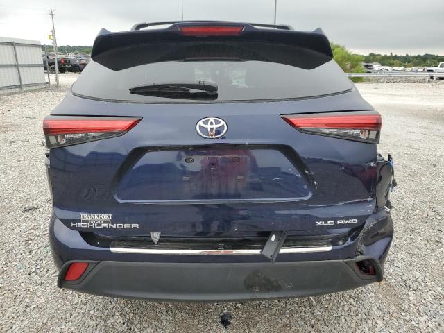 5TDGZRBH0NS197915 - 2022 TOYOTA HIGHLANDER XLE BLUE photo 6