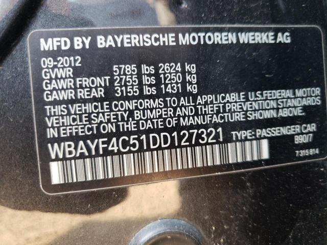 WBAYF4C51DD127321 - 2013 BMW 740 LXI GRAY photo 12