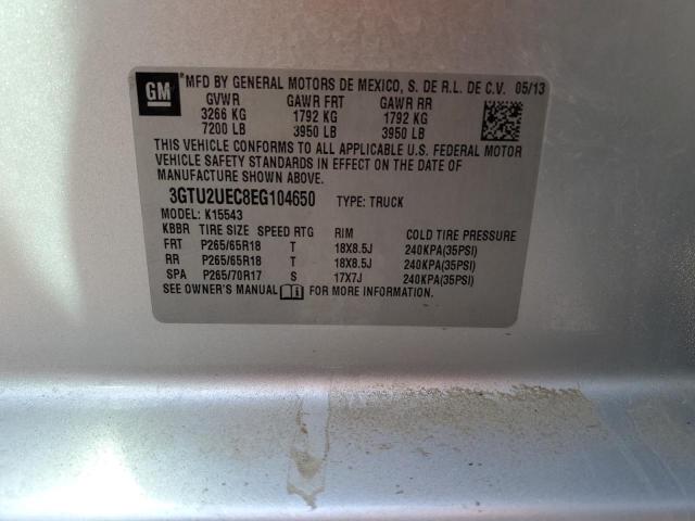 3GTU2UEC8EG104650 - 2014 GMC SIERRA K1500 SLE SILVER photo 13