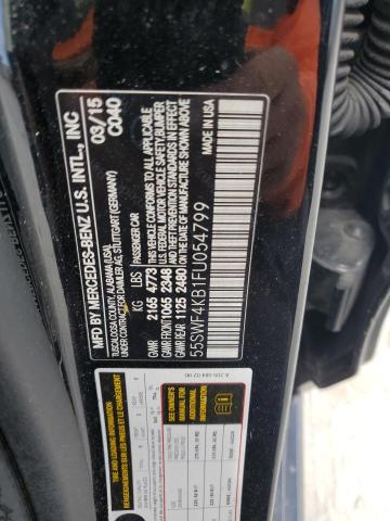 55SWF4KB1FU054799 - 2015 MERCEDES-BENZ C 300 4MATIC BLACK photo 12