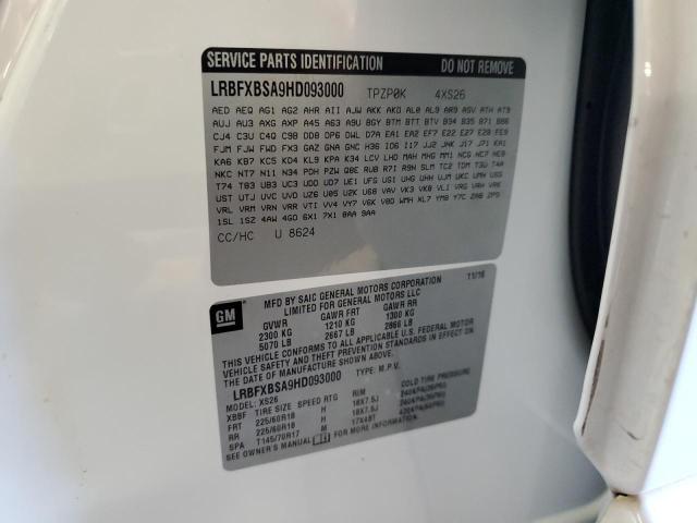 LRBFXBSA9HD093000 - 2017 BUICK ENVISION ESSENCE WHITE photo 12