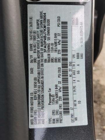 3FADP4BJ7KM159064 - 2019 FORD FIESTA SE CHARCOAL photo 12