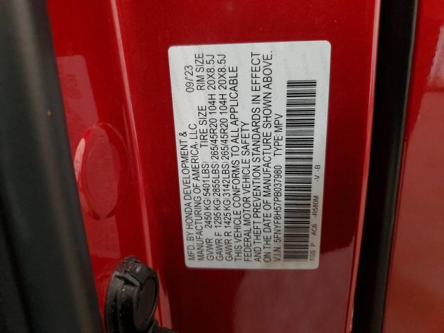 5FNYF8H57PB037980 - 2023 HONDA PASSPORT EXL Kırmızı fotoğraf 14
