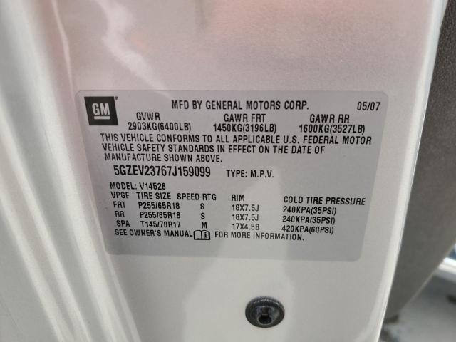 5GZEV23767J159099 - 2007 SATURN OUTLOOK XR ვერცხლისფერი ფოტო 13