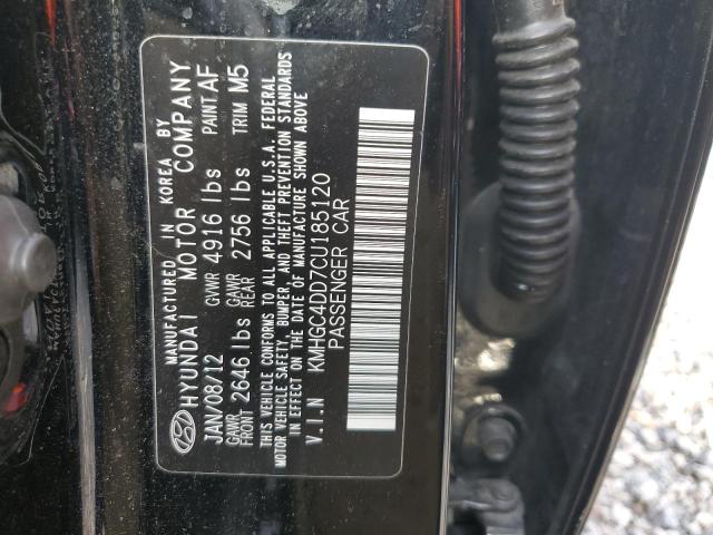KMHGC4DD7CU185120 - 2012 HYUNDAI GENESIS 3.8L 黑色 照片 12
