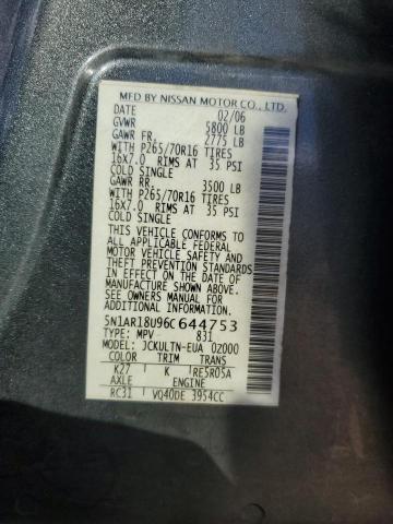 5N1AR18U96C644753 - 2006 NISSAN PATHFINDER LE 灰色 照片 13