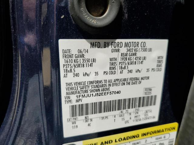 1FMJU1J52EEF57040 - 2014 FORD EXPEDITION XLT BLUE photo 13