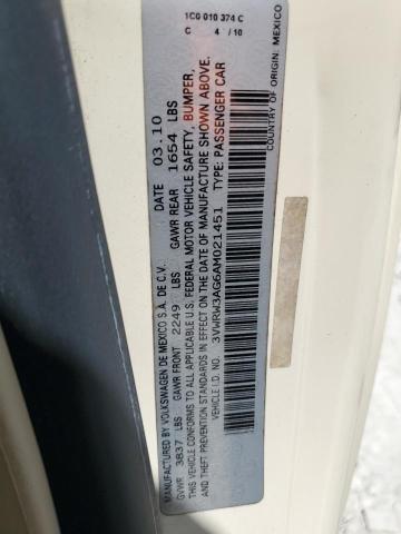 3VWRW3AG6AM021451 - 2010 VOLKSWAGEN NEW BEETLE BEIGE photo 12