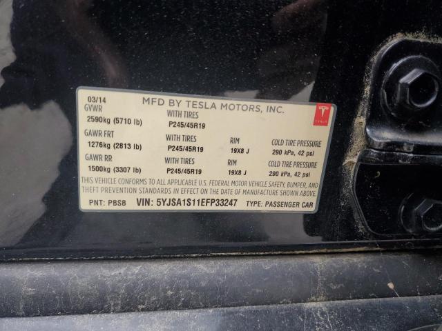 5YJSA1S11EFP33247 - 2014 TESLA MODEL S Qara foto 12