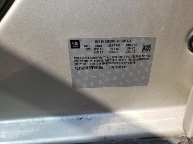 1G11C5SL6EF164852 - 2014 CHEVROLET MALIBU 1LT 金色 照片 12