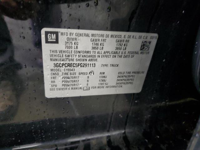 3GCPCREC5FG291113 - 2015 CHEVROLET SILVERADO C1500 LT BLACK photo 13