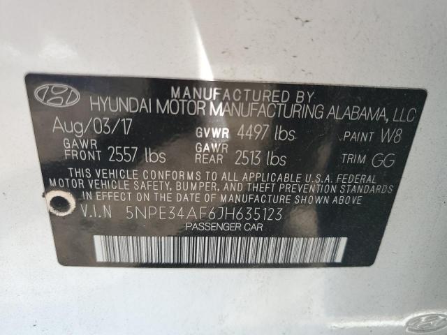 5NPE34AF6JH635123 - 2018 HYUNDAI SONATA SPORT თეთრი ფოტო 12